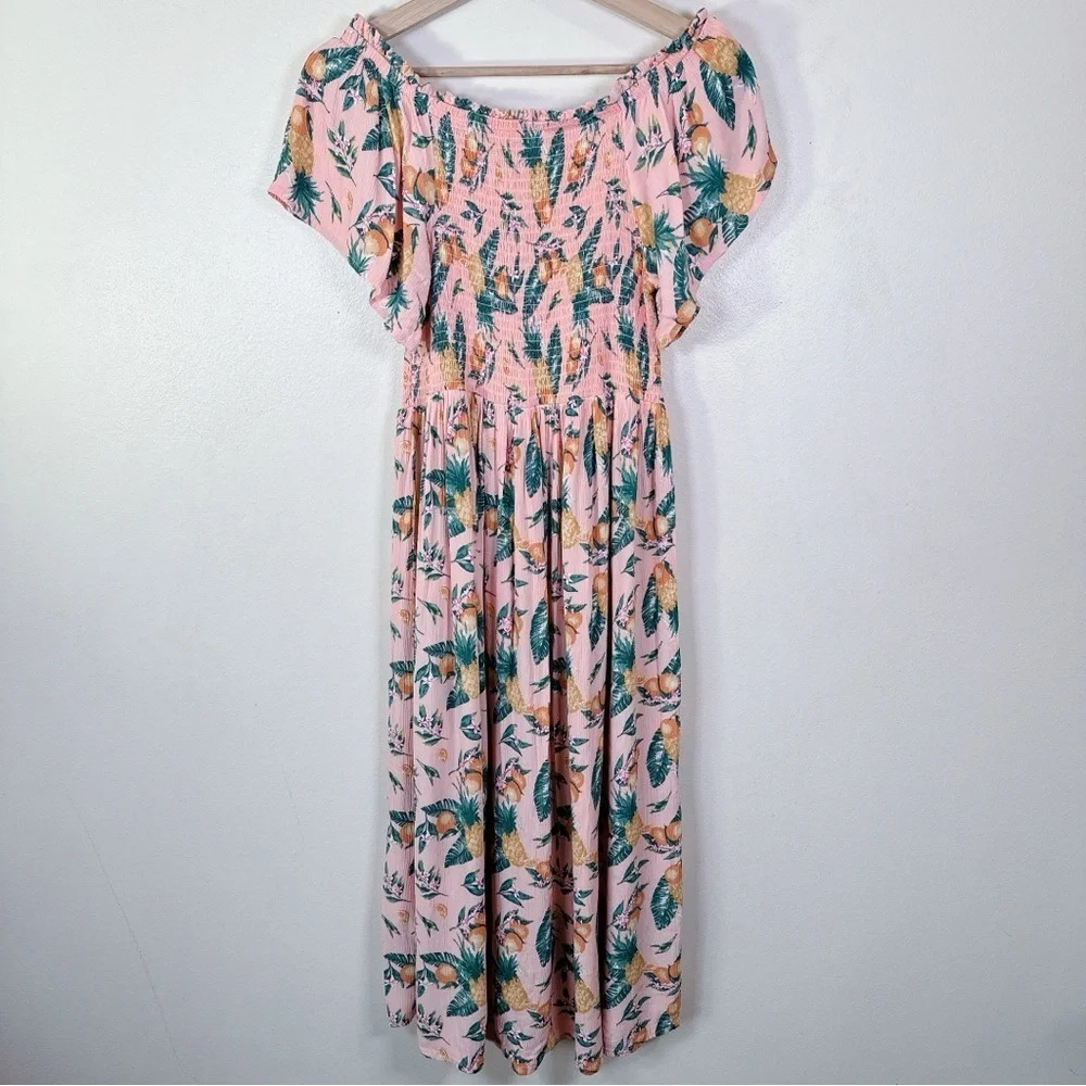 C&C California Womens Size Medium Floral Mock Summer Dress - Picture 14 of 14